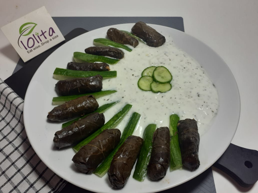 Picture of Grapel leaves with freekeh 